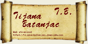 Tijana Batanjac vizit kartica